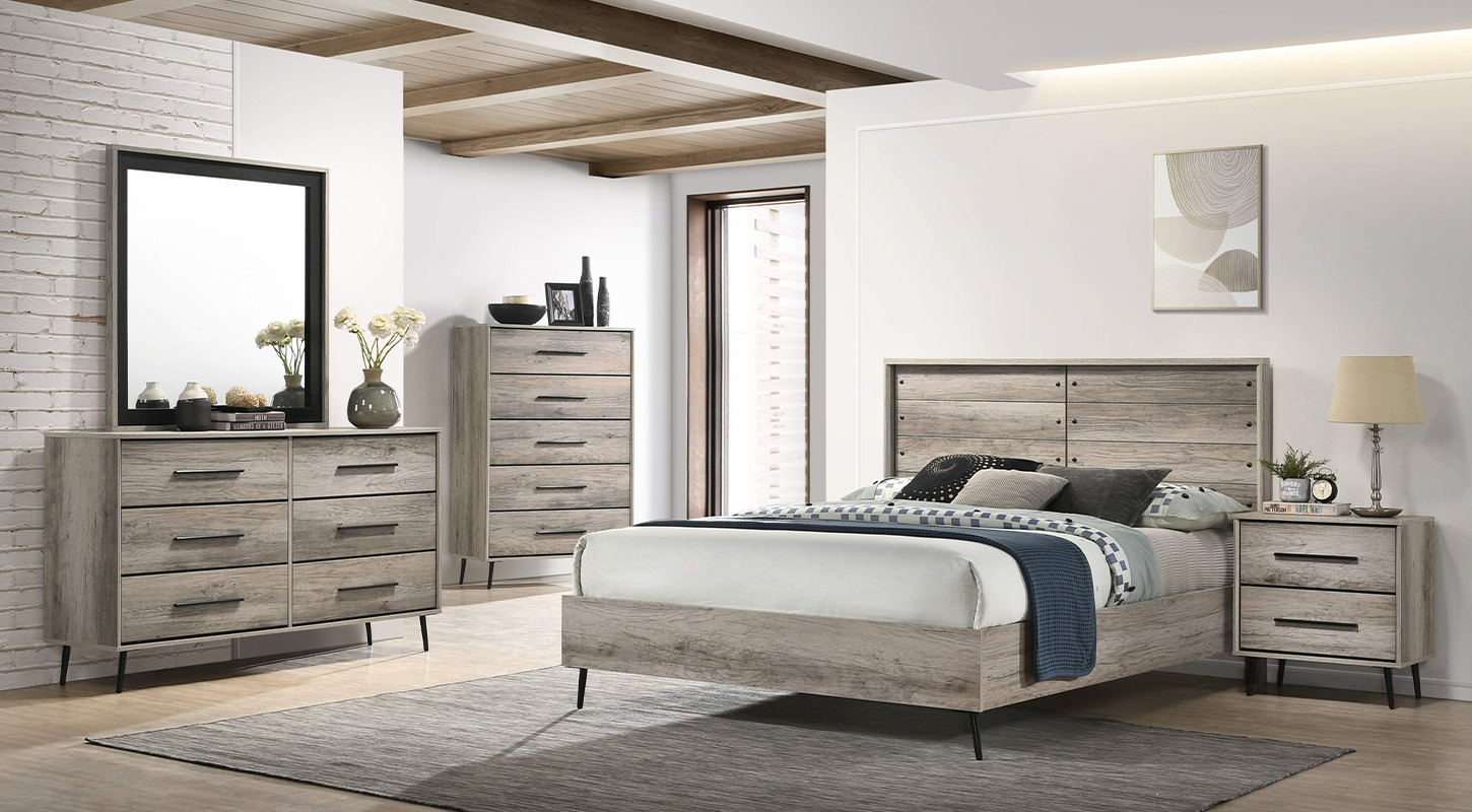 CIDRA wooden bed malaysia overview of warm wood tones full set bed furniture