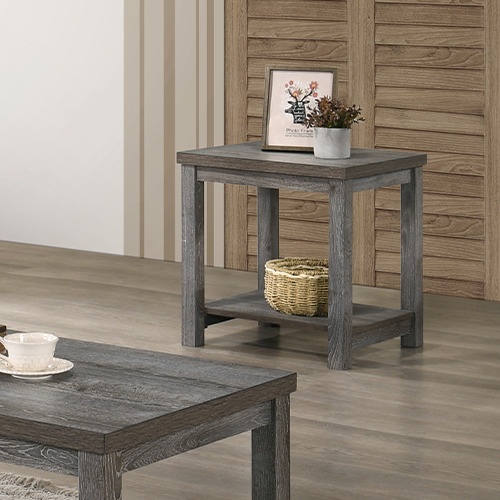 FISHER occasional end table 2 tier storage side table can freely place items up and down side