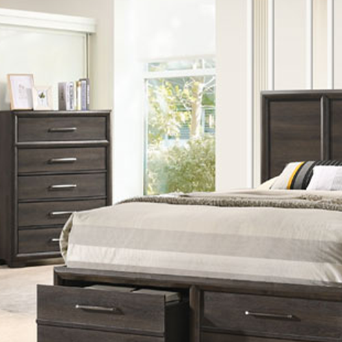 GUNNISON bedroom set Malaysia beige color bed set with drawer and chest drawer cabinet