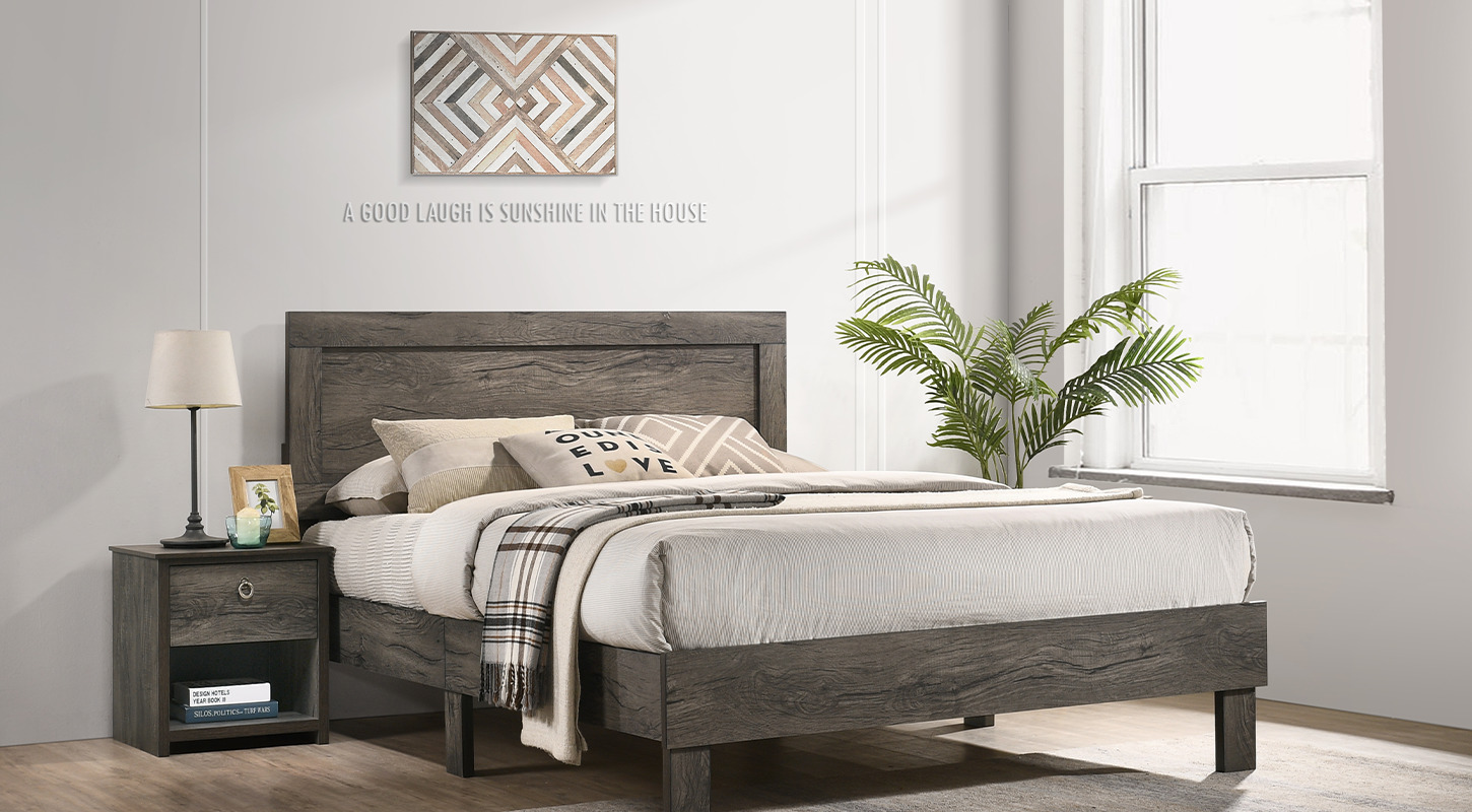 JAXSON wooden bed malaysia with minimalist and classic design