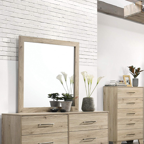 MONACO solid wood bedroom set malaysia with natural wood color chest drawers and decorations