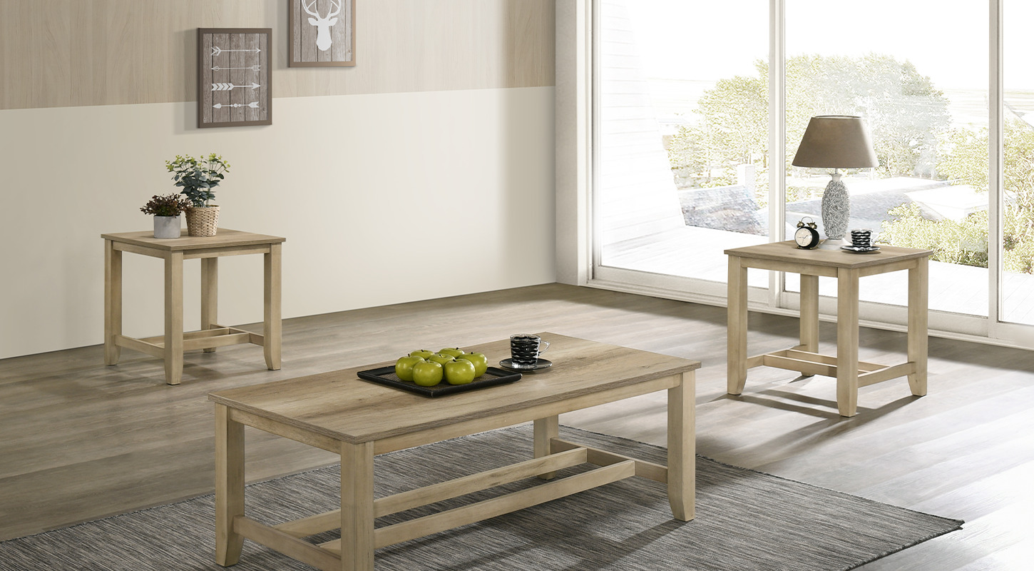 MORGAN occasional coffee table set overview of uncluttered and inviting charm of coziness table set