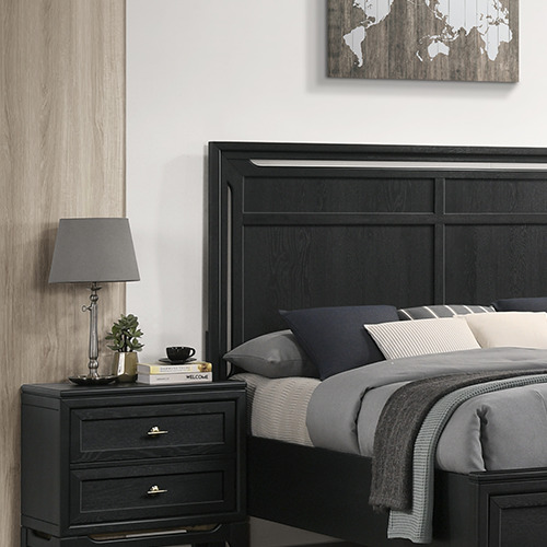 PHOENIX bedroom furniture set malaysia with the classic black finishing bed set and decor