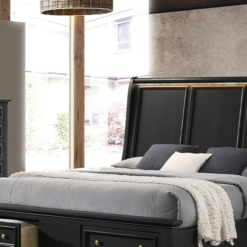 ROME bedroom furniture set malaysia with dark series bed frames and fully bed set