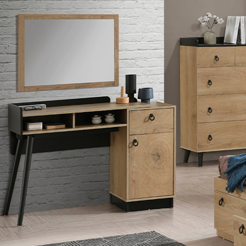 SELENA bedroom set malaysia with modern wooden dresser cabinet drawer with mirror